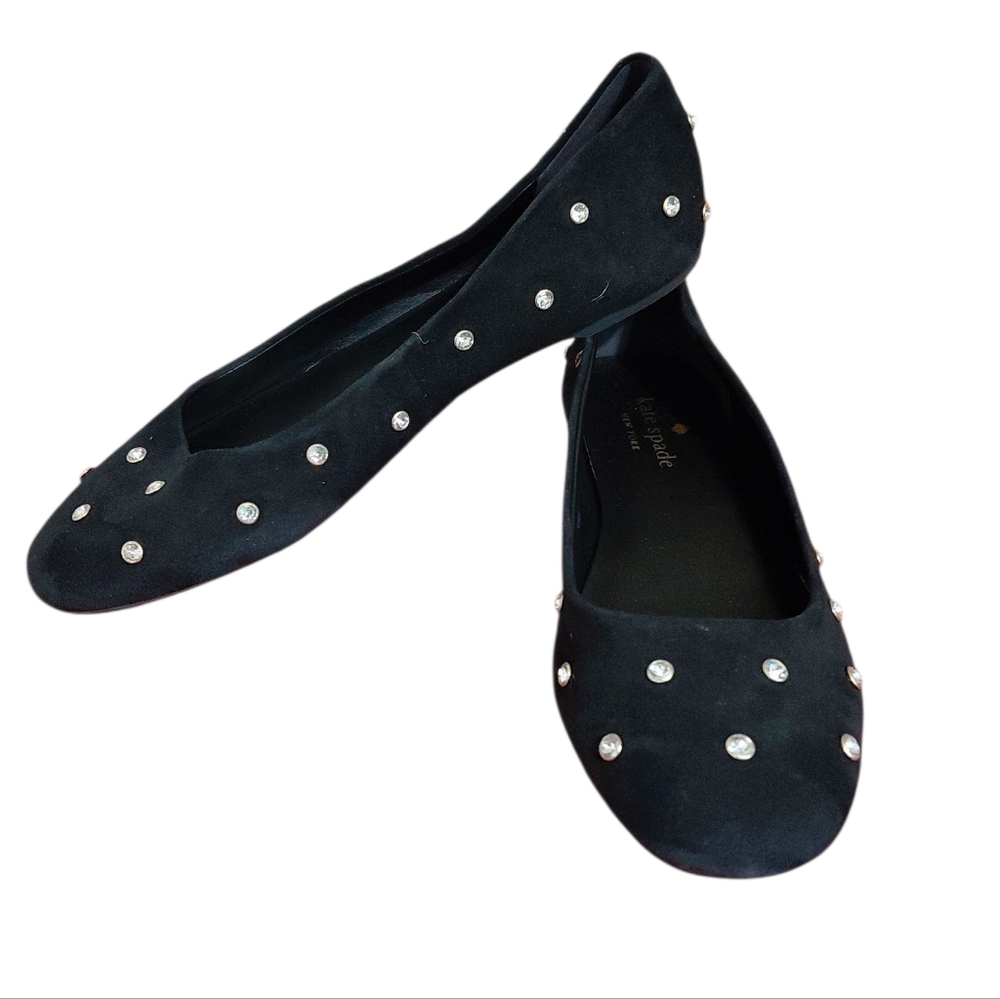 Kate Spade Black Loafers with Silver Studs